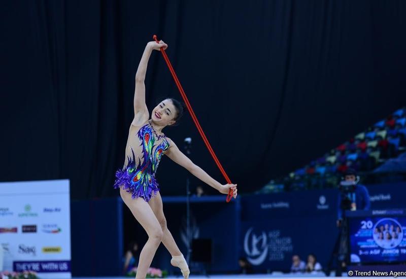 Азербайджанская гимнастка Нармина Самедова завоевала бронзовую медаль AGF Junior Trophy в упражнении с мячом