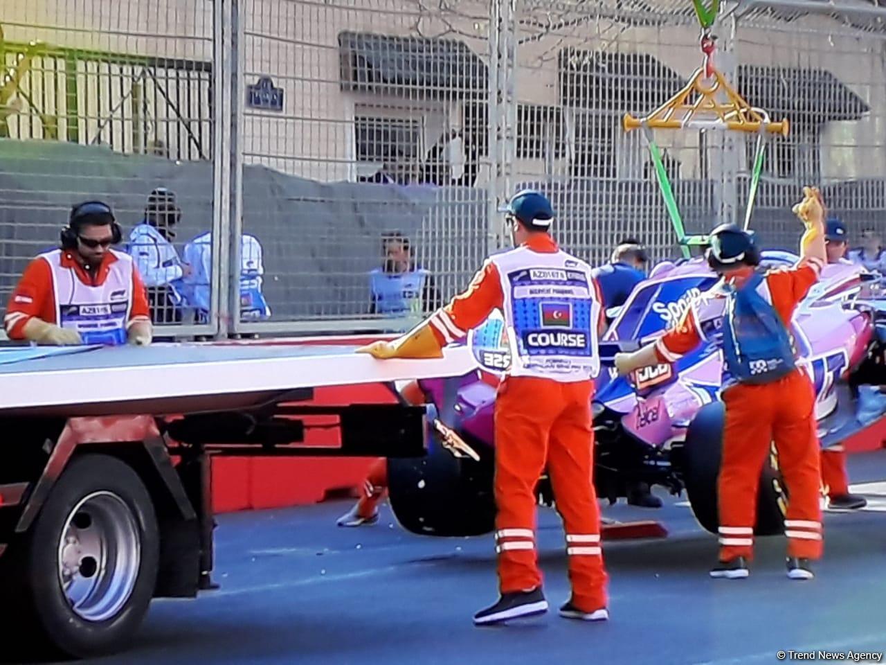 Очередная авария на Формуле-1 в Баку