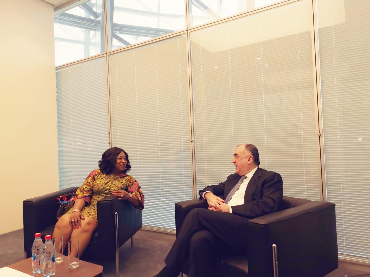 Эльмар Мамедъяров на переговорах с главой МИД Ганы