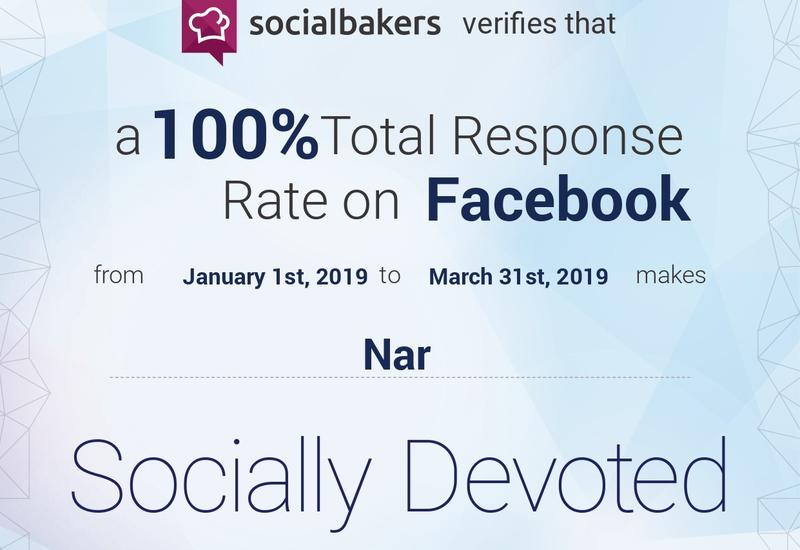 “Nar” “Facebook”səhifəsinə daxil olmuş  müraciətləri 100%  cavablandırıb