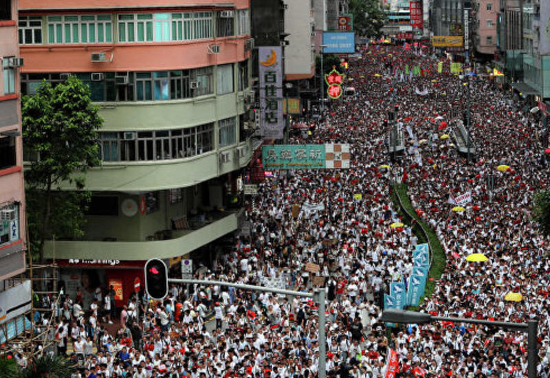 В Гонконге более миллиона человек протестовали против закона об экстрадиции