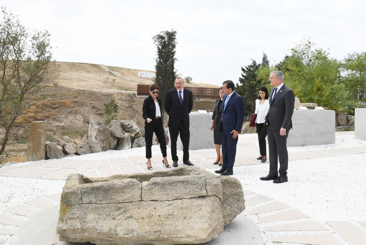 Президент Ильхам Алиев и Первая леди Мехрибан Алиева приняли участие в открытии заповедника «Янардаг» после капитальной реконструкции