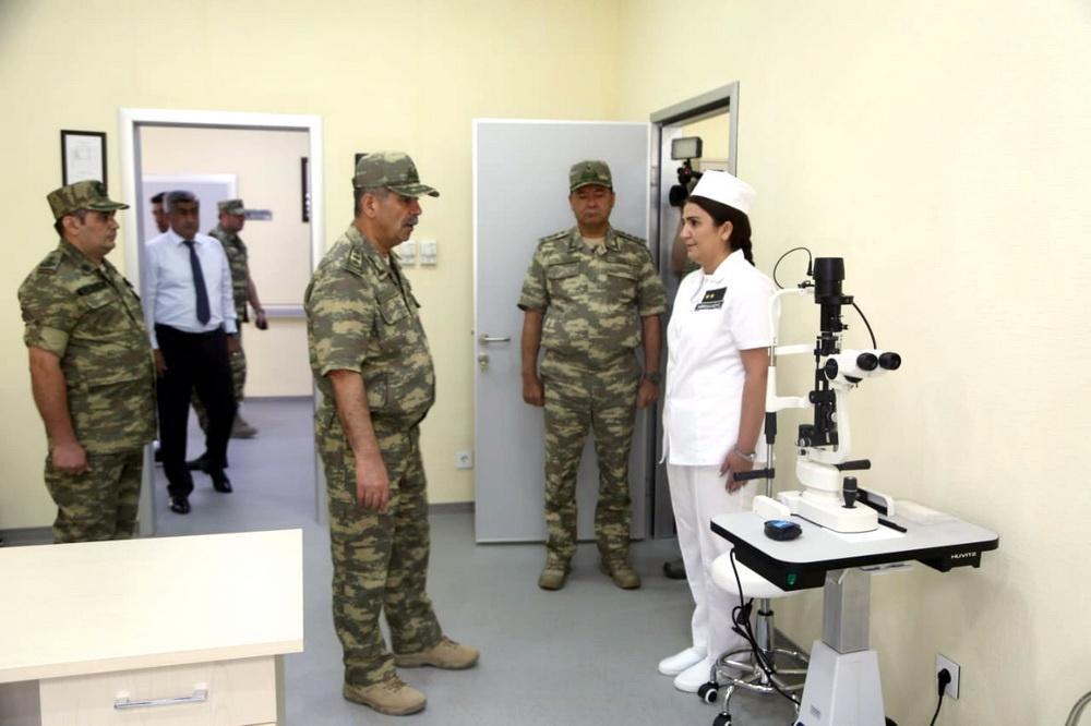Закир Гасанов на открытии нового военного госпиталя в прифронтовой зоне