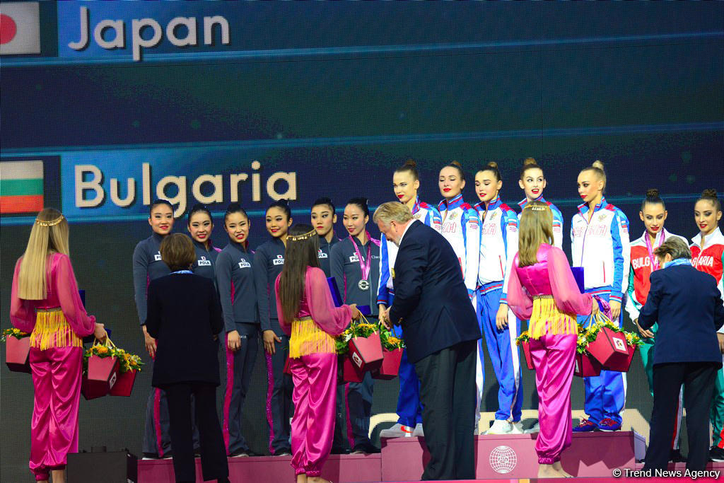 В Баку прошла церемония награждения победителей Чемпионата мира по художественной гимнастике