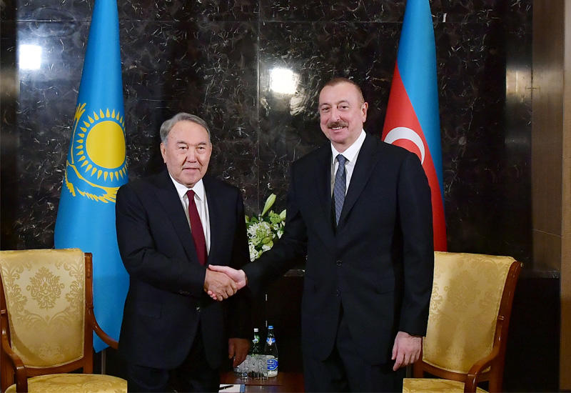 Президент Ильхам Алиев встретился с Первым Президентом Казахстана Нурсултаном Назарбаевым