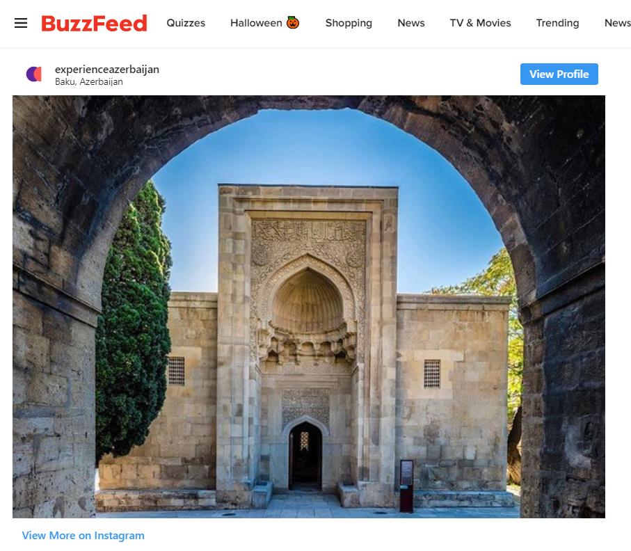 Глобальная медиа платформа “BuzzFeed” пригласила всех совершить 7-дневное путешествие в Азербайджан