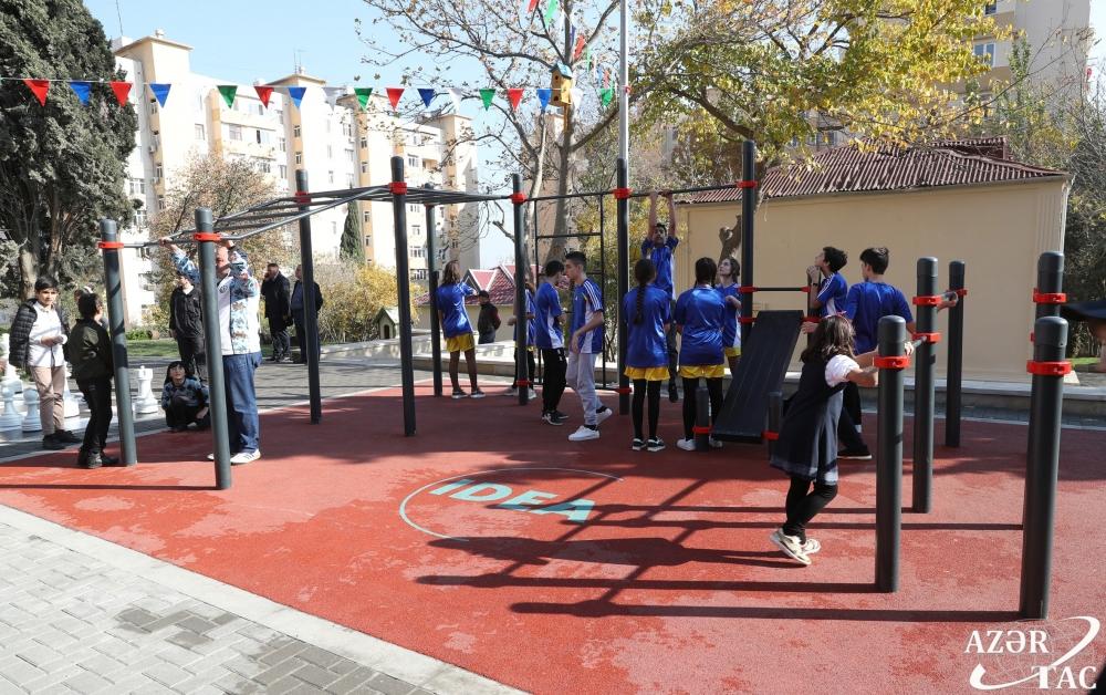 Вице-президент Фонда Гейдара Алиева Лейла Алиева приняла участие в открытии очередного двора, благоустроенного в рамках проекта "Наш двор"