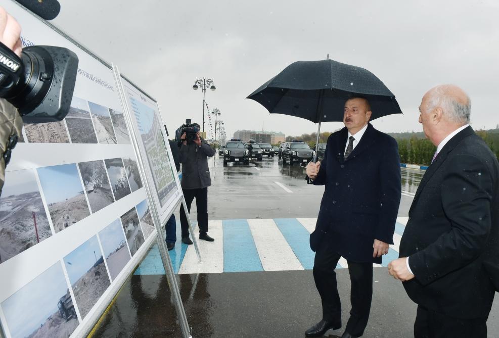 Президент Ильхам Алиев ознакомился с условиями, созданными в новой части Сумгайытского бульварного комплекса