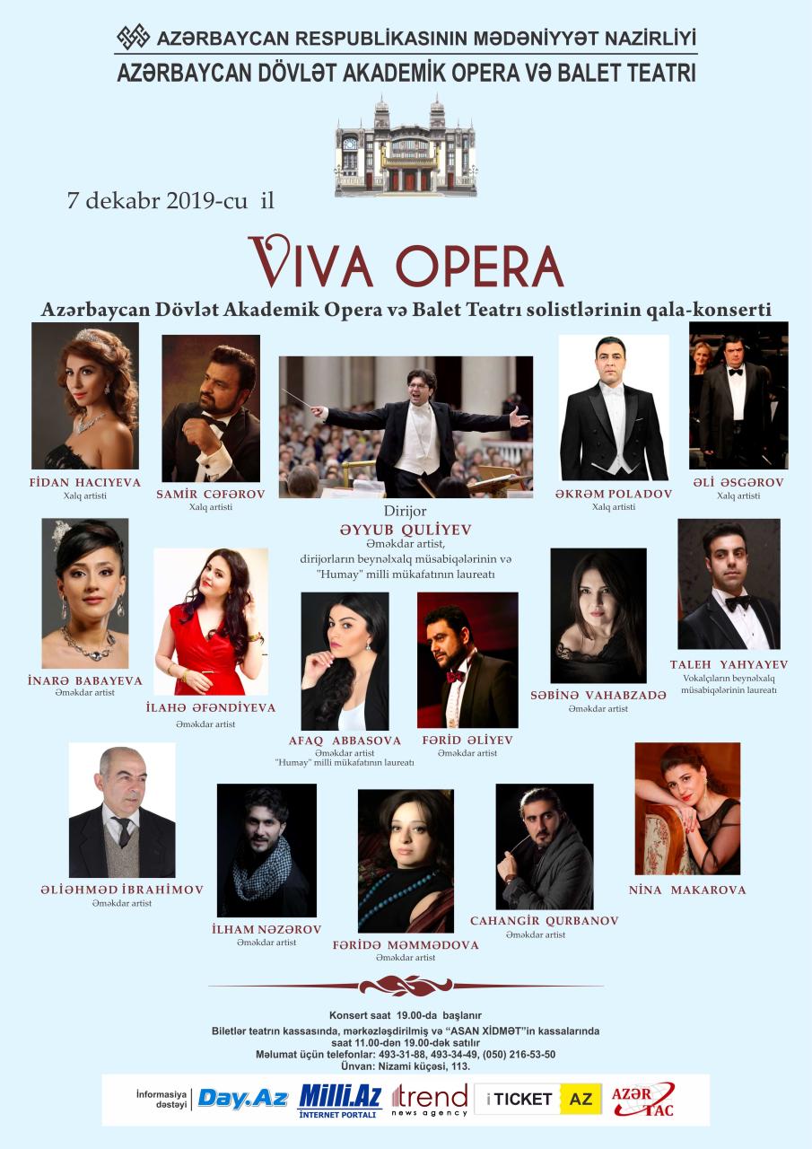 В Баку пройдет гала-концерт «Viva Opera»