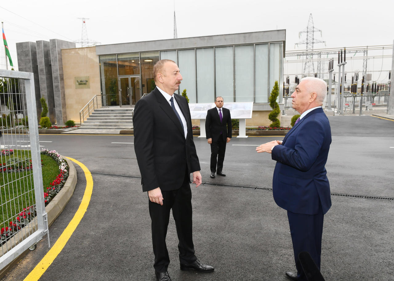 Президент Ильхам Алиев принял участие в открытии подстанций «Мушфиг» и «Забрат»