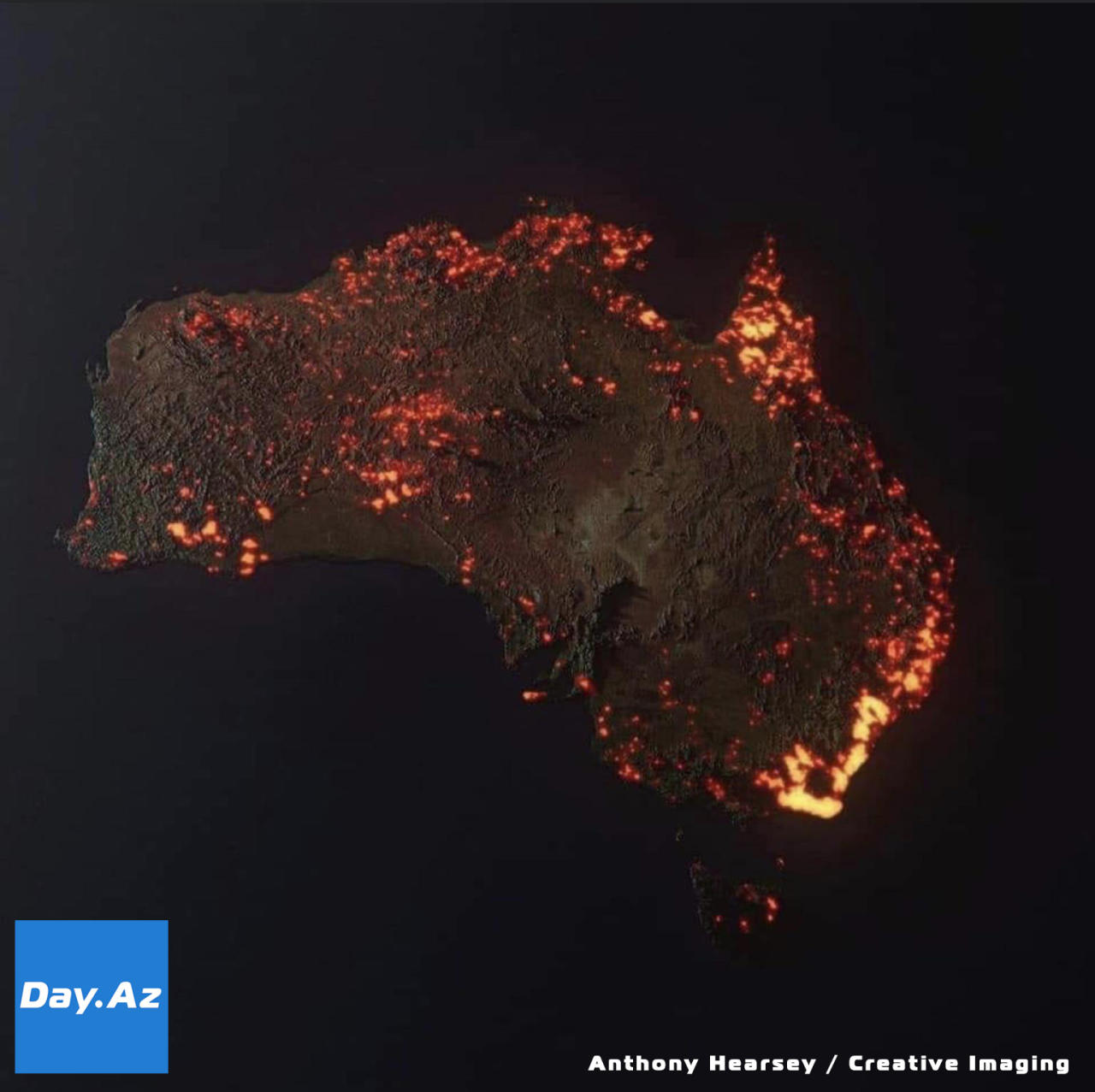 Визуализация данных NASA показала, как горит Австралия