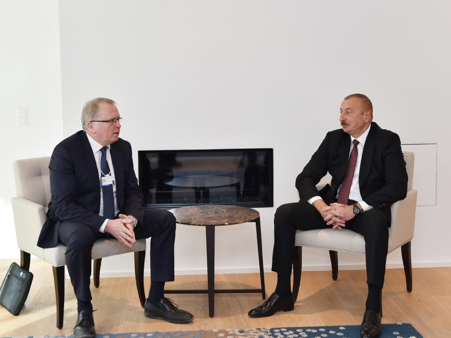 Президент Ильхам Алиев встретился в Давосе с генеральным исполнительным директором компании "Equinor"