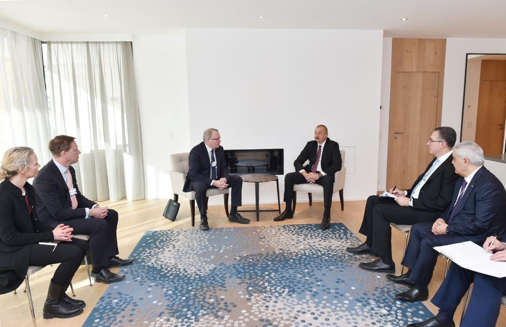 Президент Ильхам Алиев встретился в Давосе с генеральным исполнительным директором компании "Equinor"