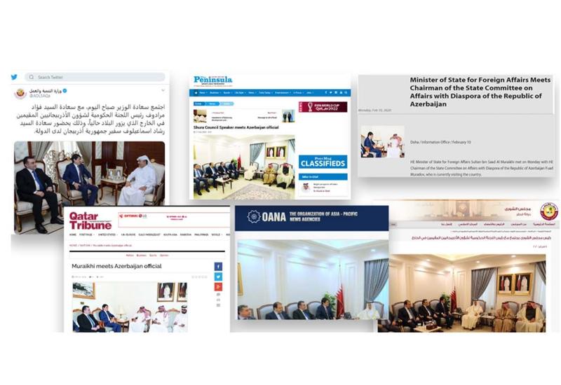 Катарский визит делегации Госкомитета по работе с диаспорой Азербайджана широко освещен в зарубежных СМИ