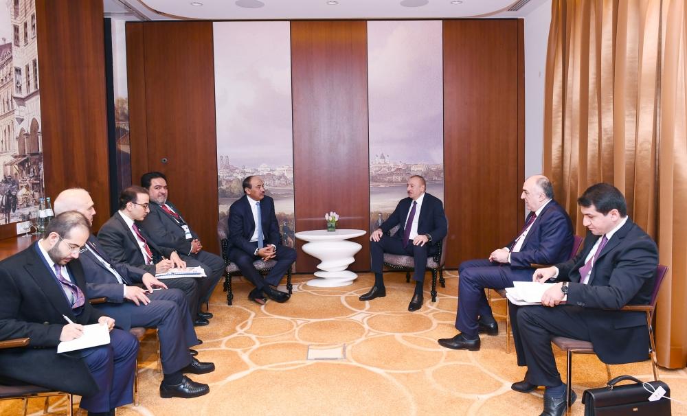 Президент Ильхам Алиев встретился в Мюнхене с премьер-министром Кувейта