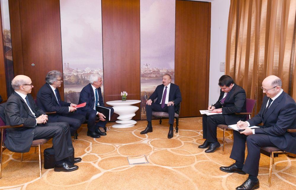 Президент Ильхам Алиев встретился в Мюнхене с генеральным исполнительным директором компании Leonardo