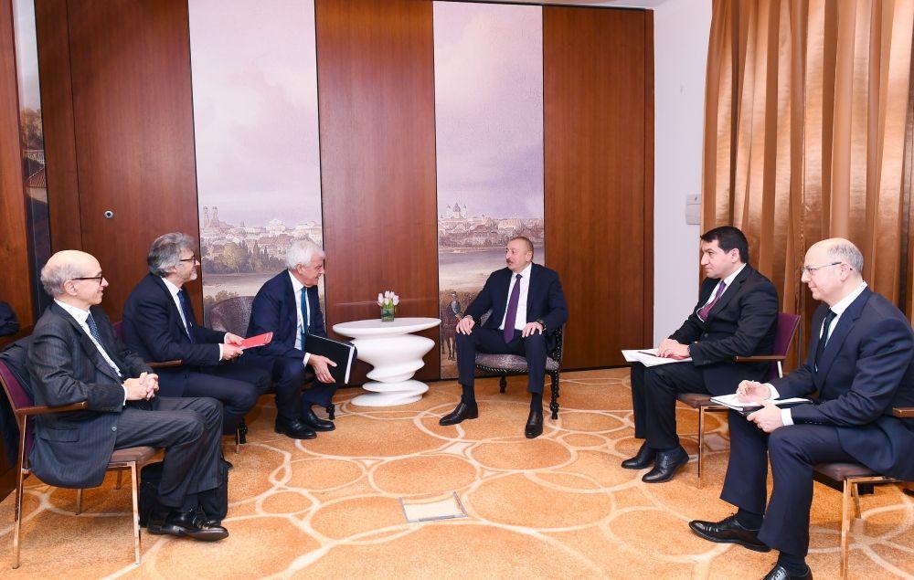 Президент Ильхам Алиев встретился в Мюнхене с генеральным исполнительным директором компании Leonardo