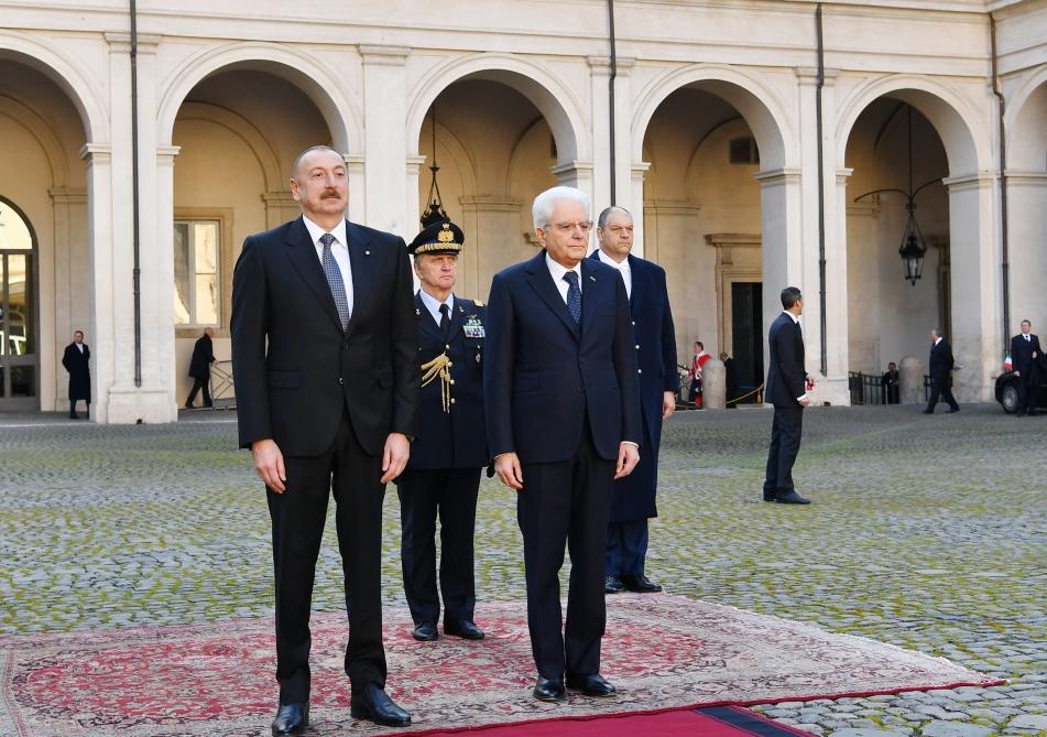 В Риме состоялась церемония официальной встречи Президента Ильхама Алиева