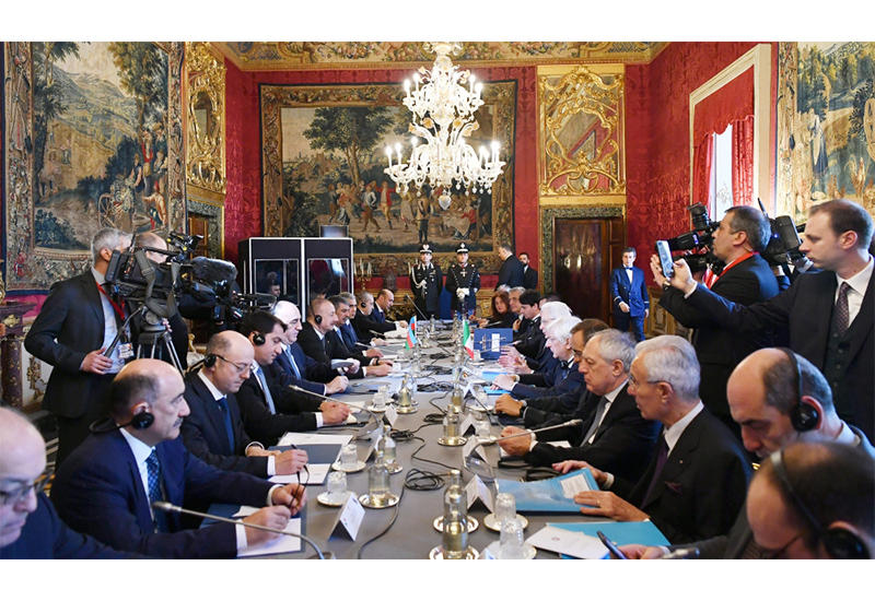 Состоялась встреча Президента Азербайджана Ильхама Алиева и Президента Италии Серджо Маттареллы в расширенном составе