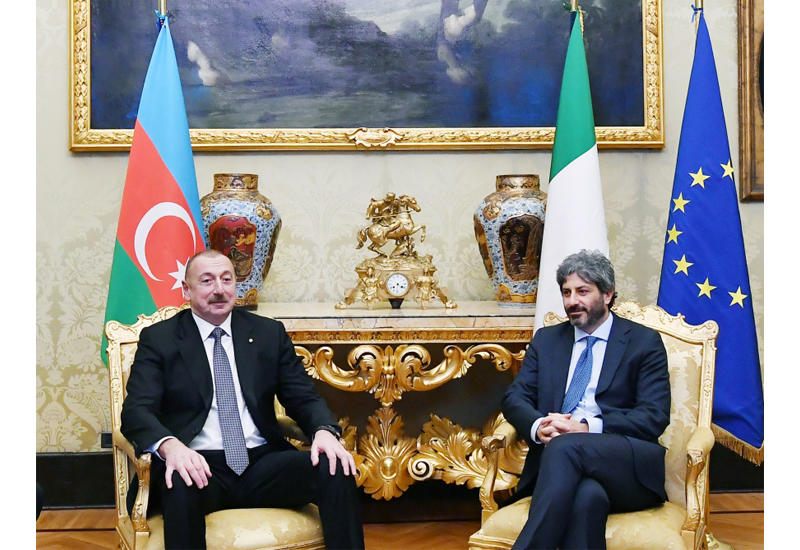 Президент Ильхам Алиев встретился в Риме с председателем Палаты депутатов Италии