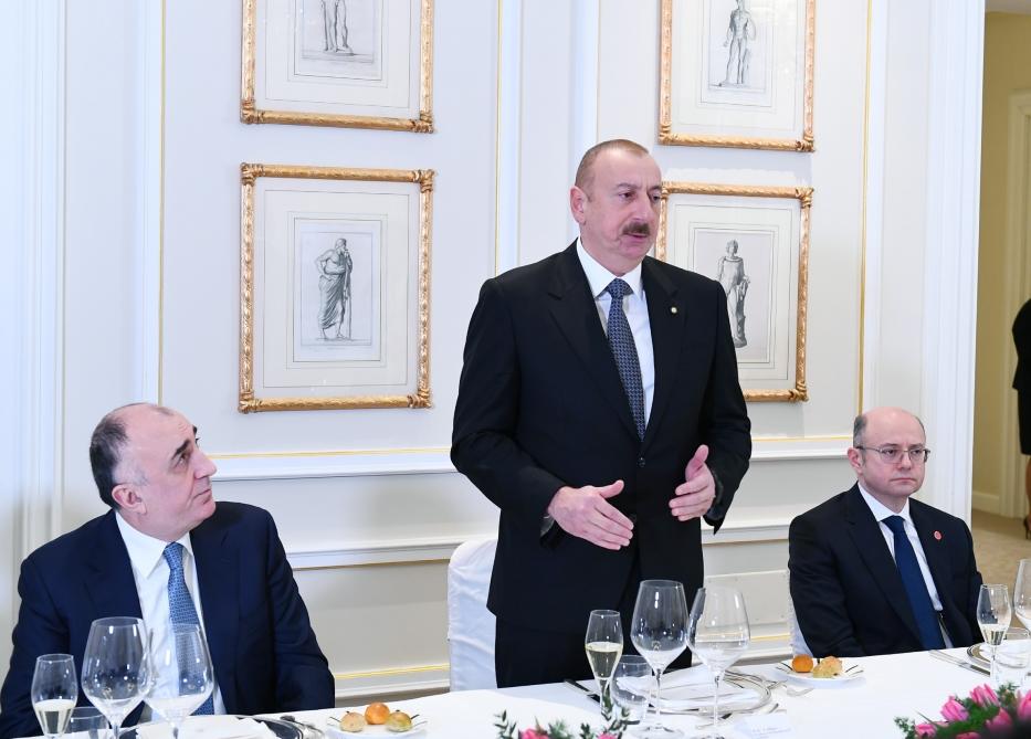 Президент Ильхам Алиев провел рабочий обед с руководителями крупнейших компаний Италии