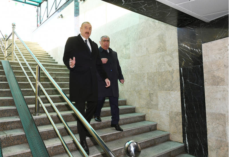 Президент Ильхам Алиев принял участие в открытии подземного пешеходного перехода на пересечении проспекта Гейдара Алиева и улицы Зеки Мамедова