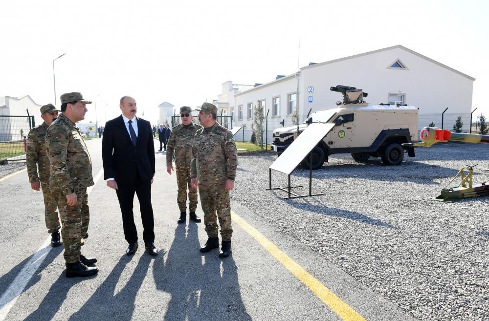Президент Ильхам Алиев принял участие в открытии Н-ской воинской части Министерства обороны