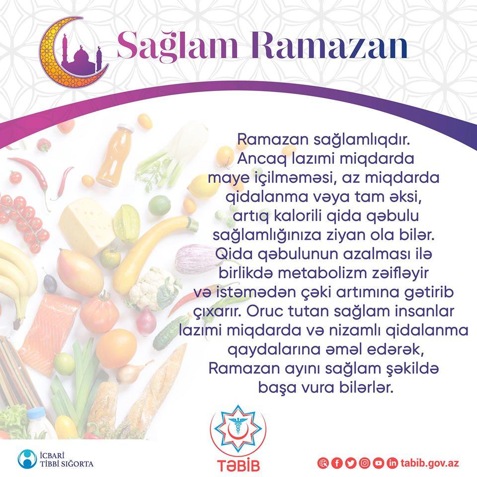 TƏBİB Ramazan ayı ilə bağlı vətəndaşlara müraciət etdi