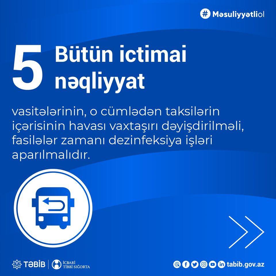 İctimai nəqliyyatda koronavirus profilaktikasına dair yeni QAYDALAR