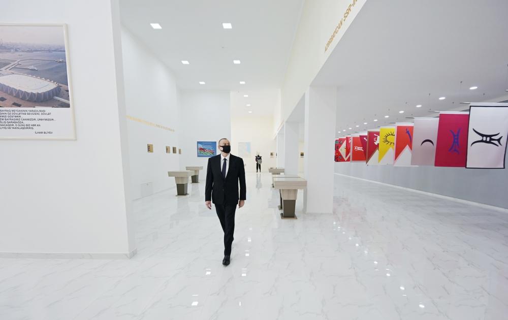 Президент Ильхам Алиев принял участие в открытии в Тертере Музея государственной символики