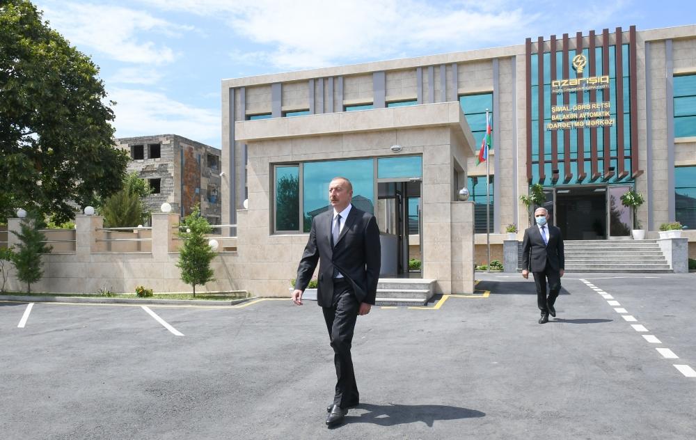 Президент Ильхам Алиев принял участие в церемонии сдачи в эксплуатацию Балакенского центра автоматического управления и контроля ОАО "Азеришыг"
