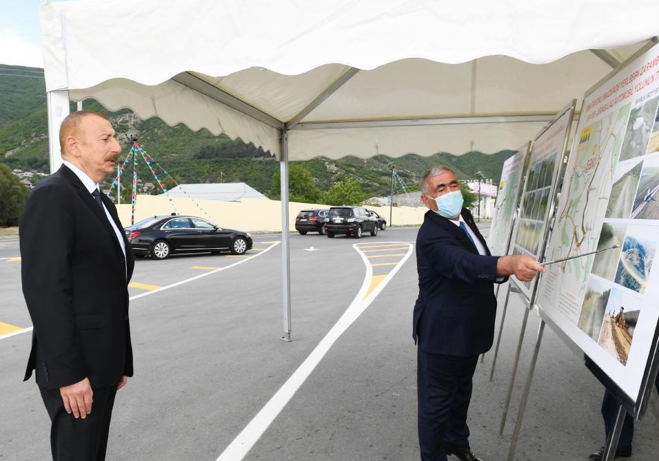 Президент Ильхам Алиев принял участие в открытии дороги Гохмуг-Балталы-Бабаратма-Гарадаглы-Гудула-Дашуз после реконструкции