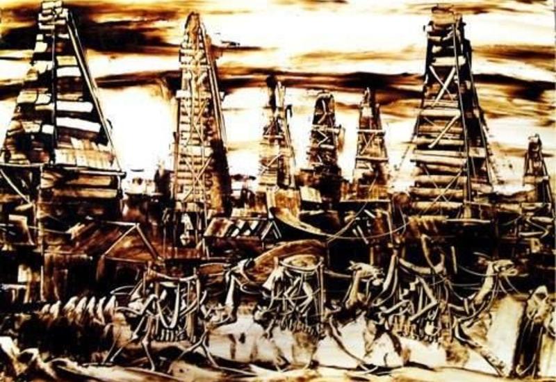 Уникальные картины Сабира Чопурова, написанные нефтью