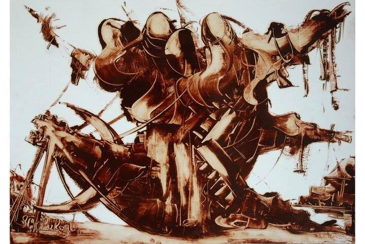 Уникальные картины Сабира Чопурова, написанные нефтью