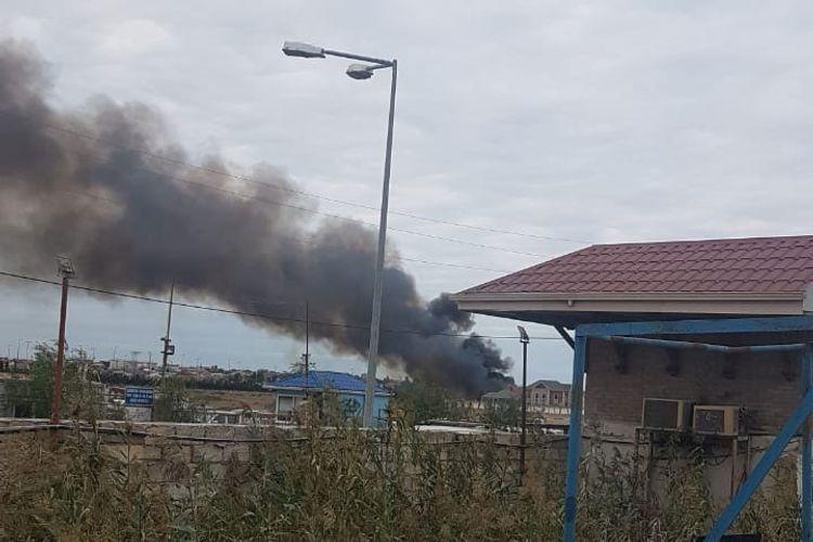 Сильный пожар в Баку