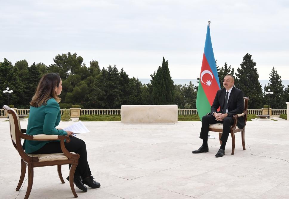 Президент Ильхам Алиев дал интервью телеканалу "Аль-Джазира"