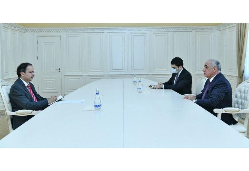 Премьер-министр Азербайджана обсудил двусторонние отношения с послом Пакистана