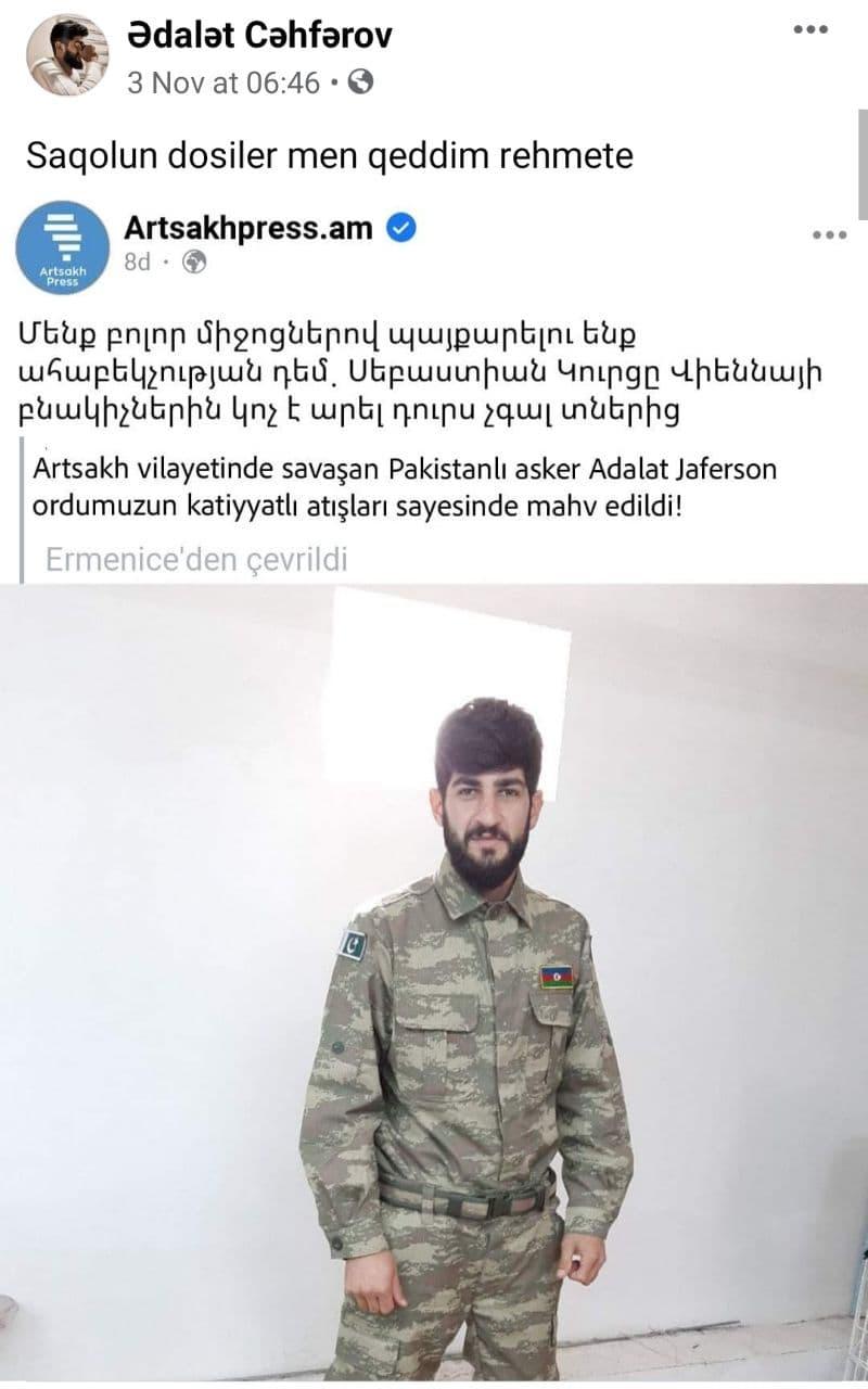 "Убитый" армянами азербайджанец разоблачил их в Facebook