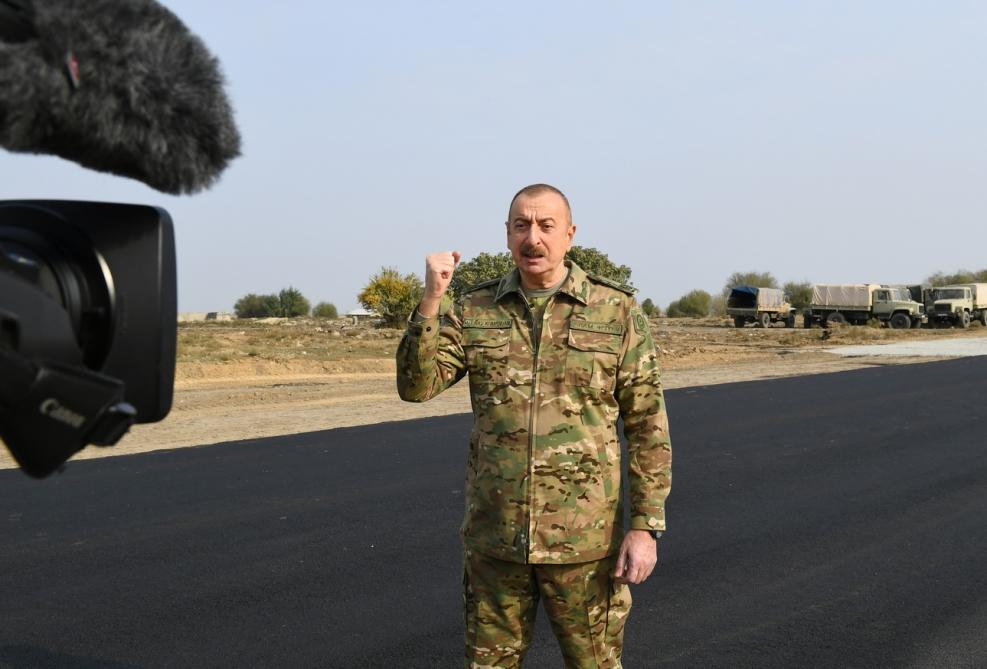 Президент Ильхам Алиев объявил о начале прокладки дороги из Физули в Шушу