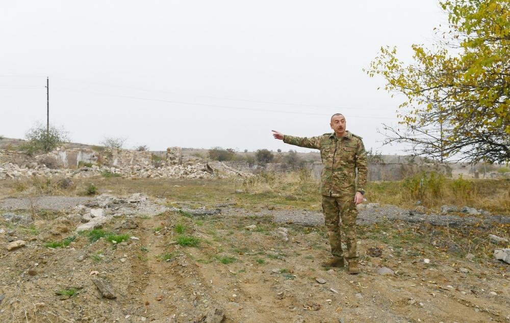 Президент Ильхам Алиев и Первая леди Мехрибан Алиева побывали в освобожденных от оккупации Физулинском и Джебраильском районах, в том числе в городах Физули и Джебраил