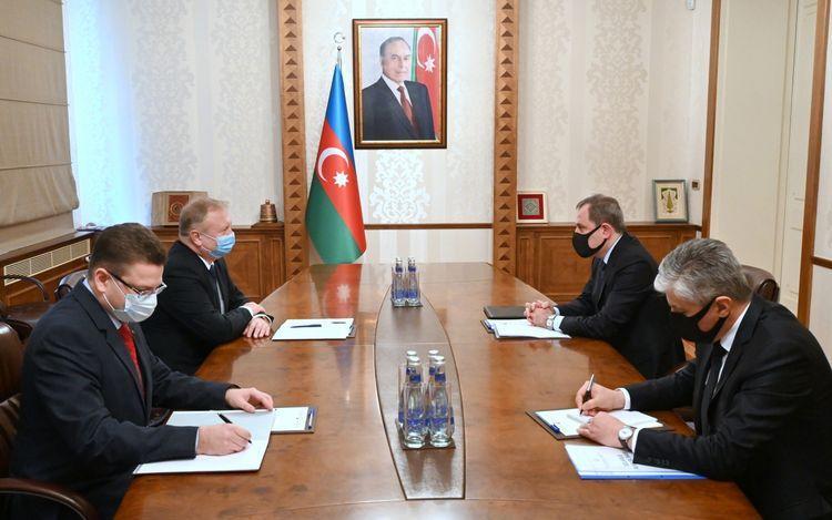Джейхун Байрамов на переговорах с послом Беларуси