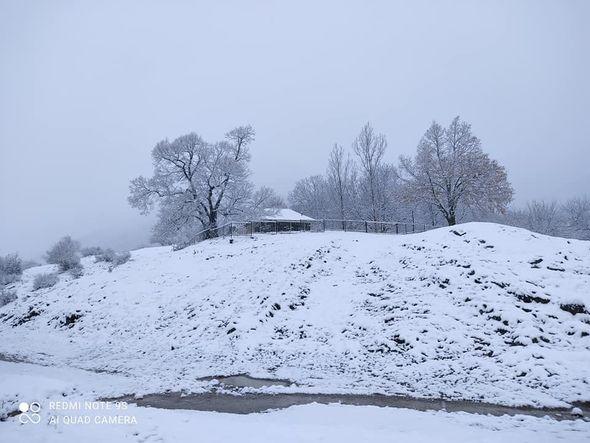 В Шеки выпал первый снег