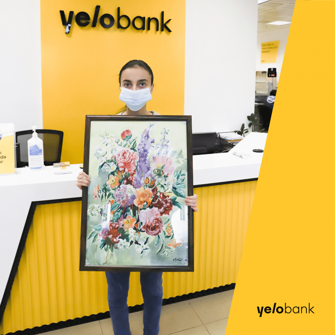 Юная художница подарила свою картину Yelo Bank