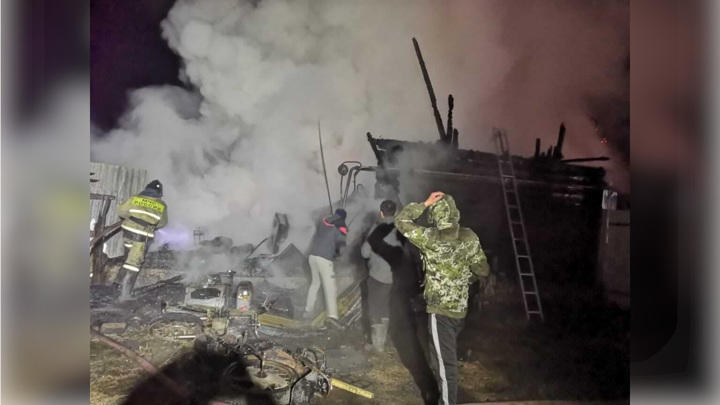 Сильный пожар в Башкирии, есть погибшие