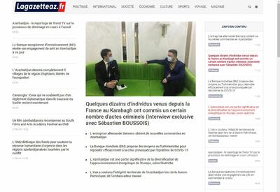 Прибыв незаконно в Карабах, армяне Франции совершили много преступлений - интервью газете Lagazetteaz.fr