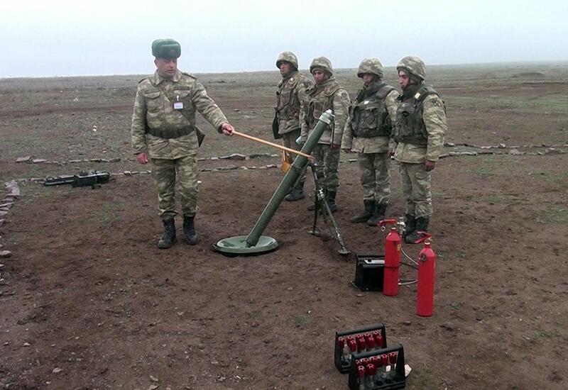 Тренировки минометных батарей азербайджанской армии с боевой стрельбой продолжаются