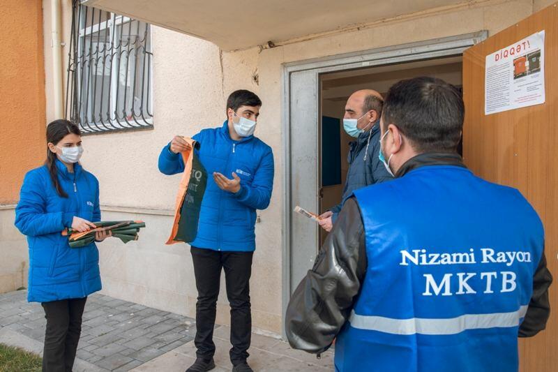 Nizami rayonunda bir gündə 12 ton çeşidlənmiş tullantı yığılaraq təhvil verilib