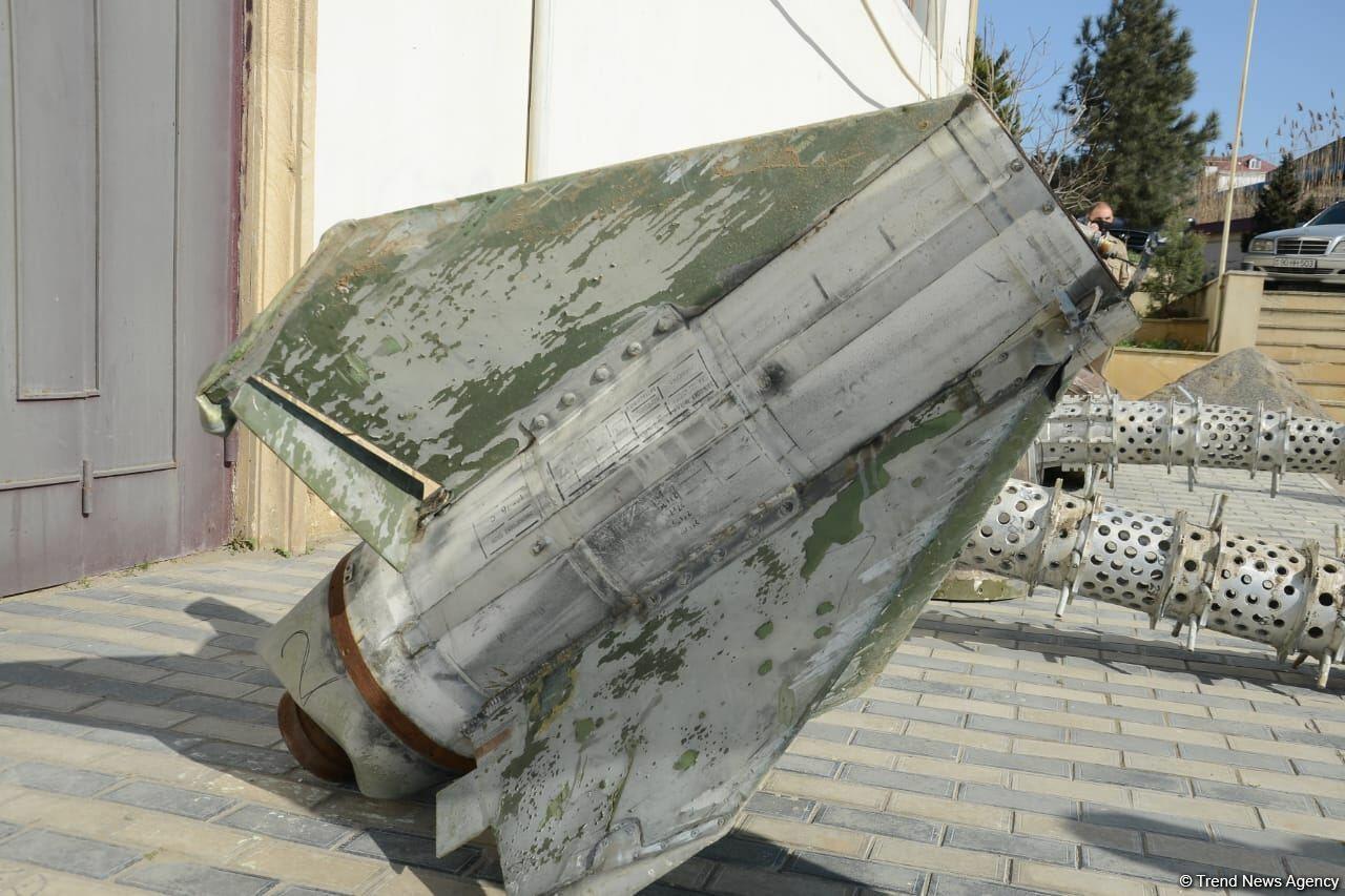 Обломки ракет "Искандер", выпущенных Арменией на Азербайджан