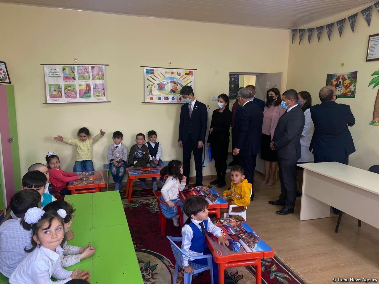 Посол Японии на открытии детсада в Агдаме