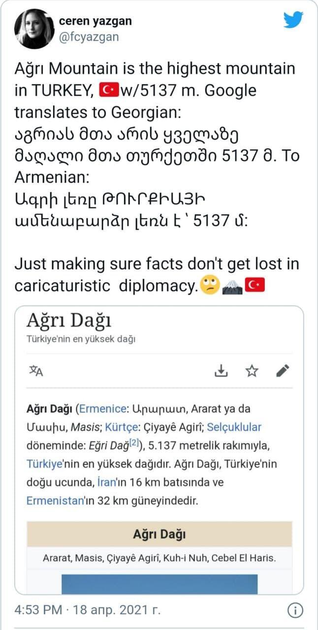 Посол Турции в Грузии ответила на провокацию президента Армении